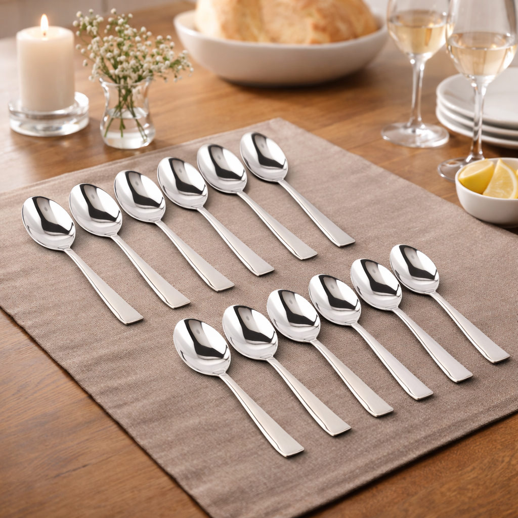 inKitch Steel Dessert & Tea Spoon Set of (6 and 12 Pack)