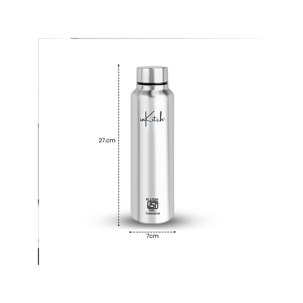 SipMate : Single-Wall Steel Water Bottle 1L (Silver)