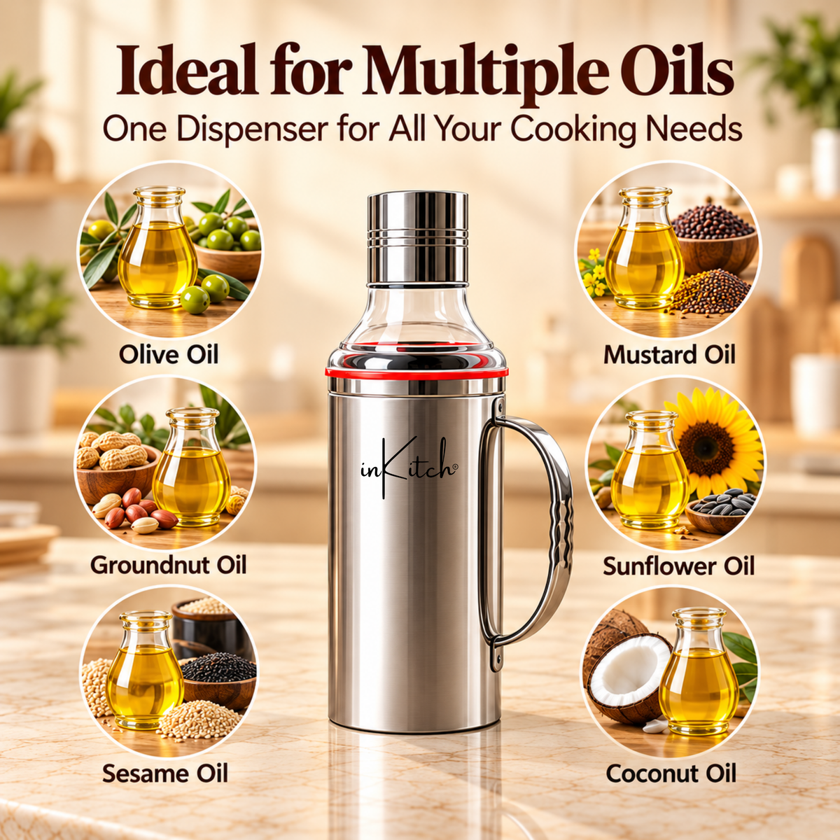 inKitch 1000 ml Cooking Oil Dispenser