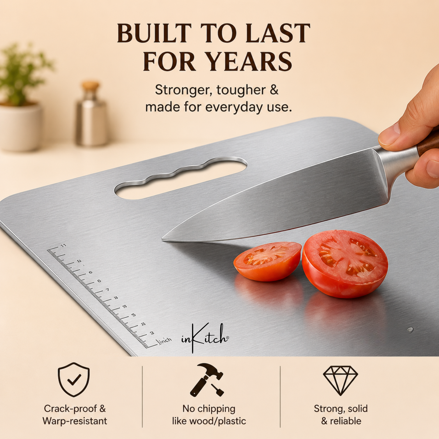 ChopCraft Classic : Steel Chopping & Cutting Board