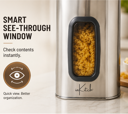 Canista : ISI Certified See Through Steel Canister