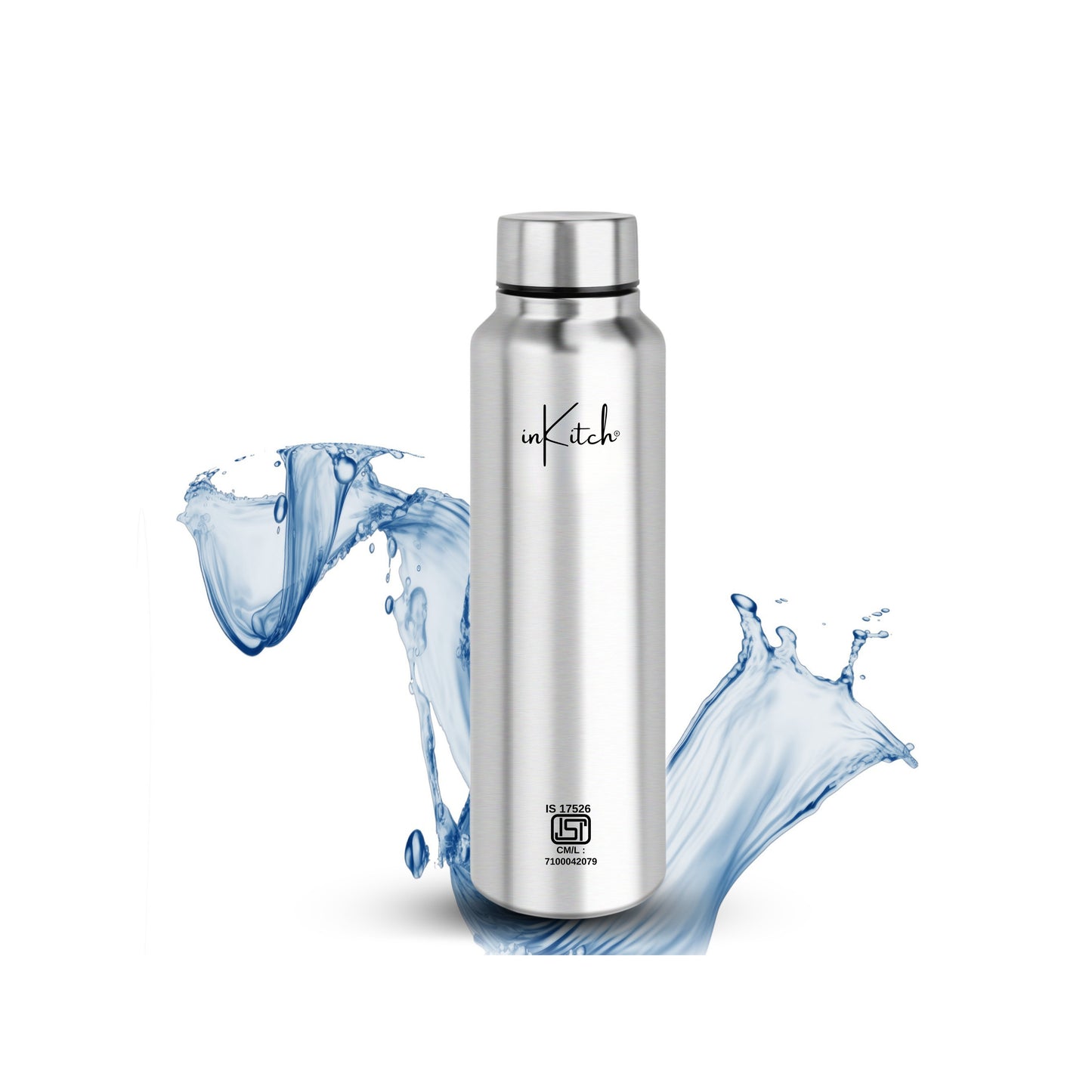 SipMate : Single-Wall Steel Water Bottle 1L (Silver)