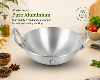 inKitch Aluminium Kadhai for Cooking