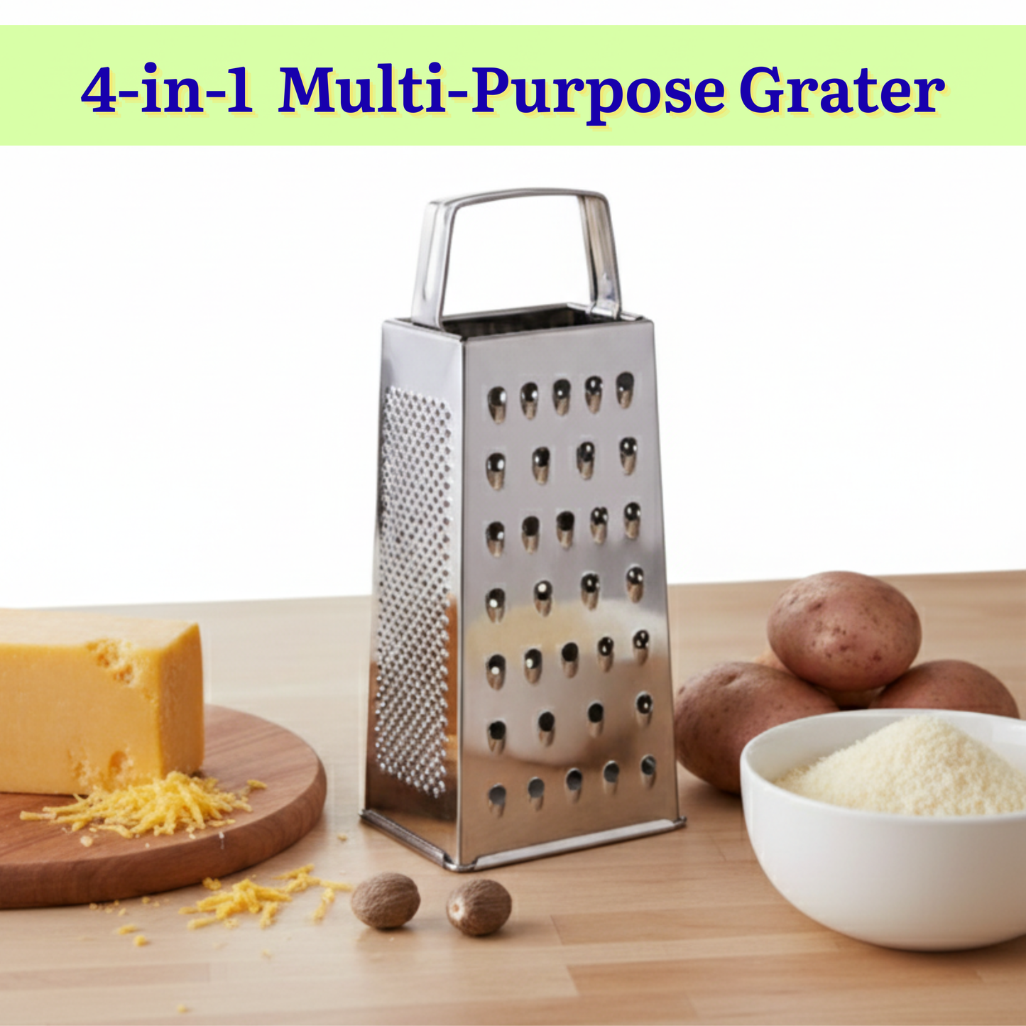 GrateEdge : 4 in 1 Steel Grater & Slicer