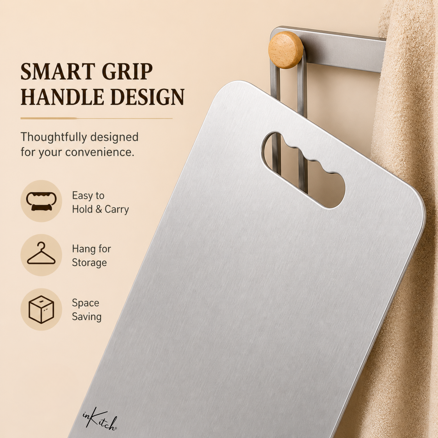 ChopCraft Classic : Steel Chopping & Cutting Board