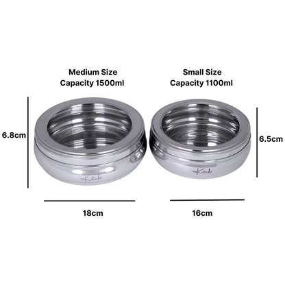 Stainless Steel Utility Container - 1100 ml, 1500 ml