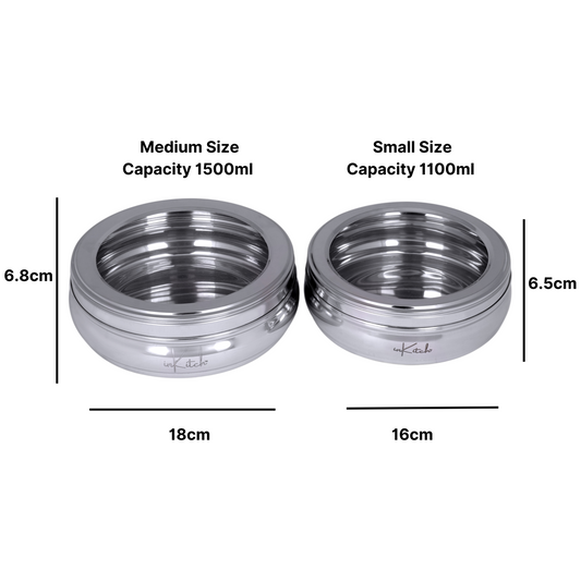 Stainless Steel Utility Container - 1100 ml, 1500 ml