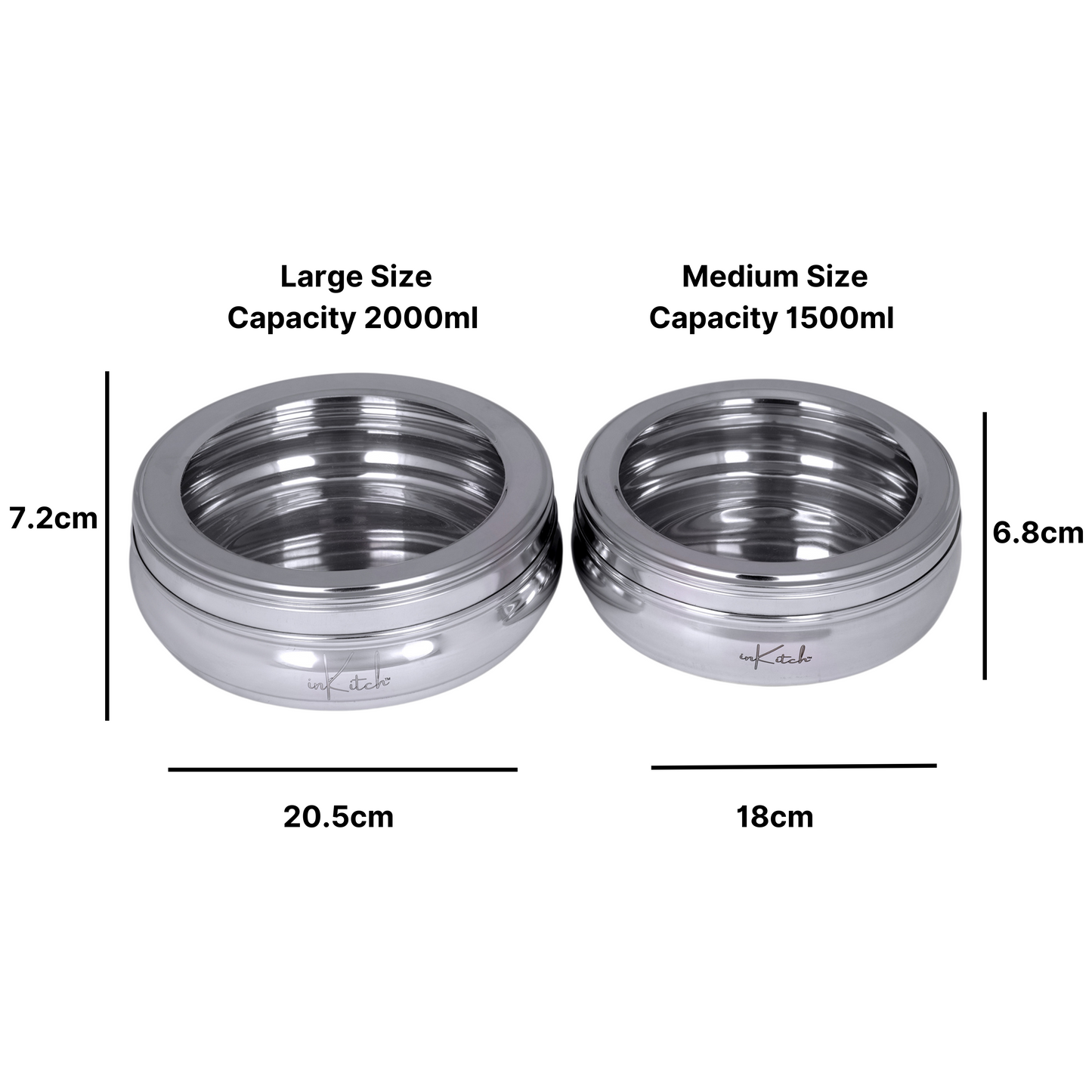 Stainless Steel Utility Container - 1500 ml, 2000 ml
