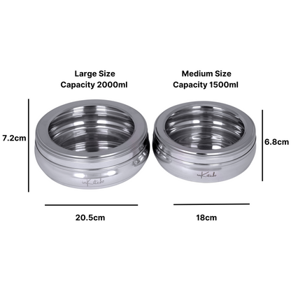 Stainless Steel Utility Container - 1500 ml, 2000 ml