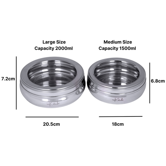 Stainless Steel Utility Container - 1500 ml, 2000 ml