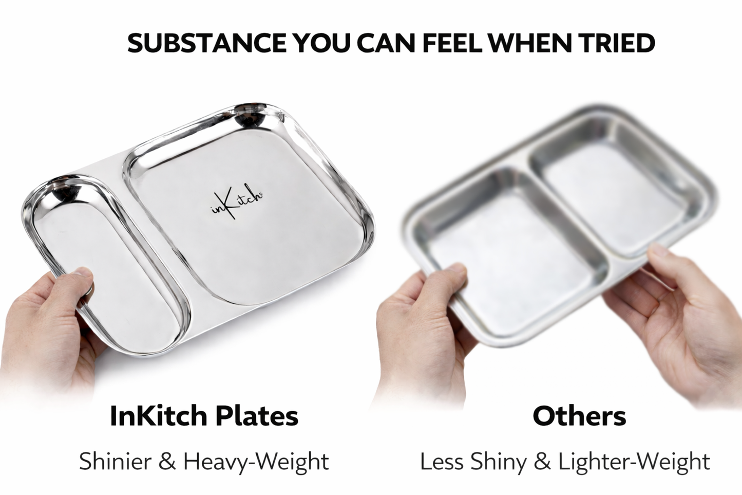 Snack Duo : Steel Compartment Snack Plate 2 in 1