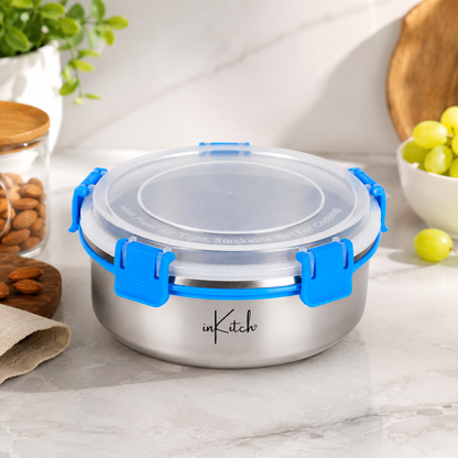 FreshLock : Airtight Round Steel Container