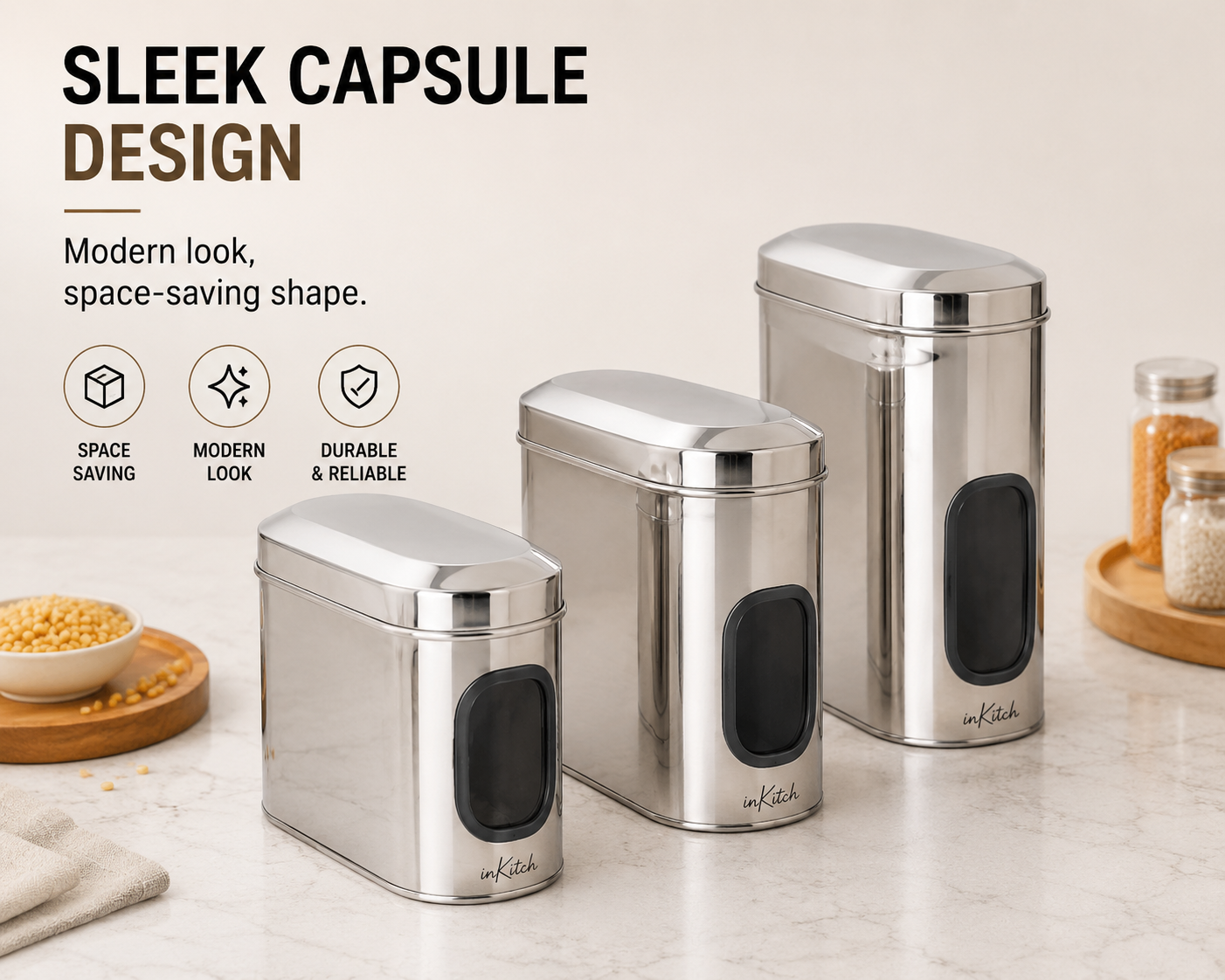Canista : ISI Certified See Through Steel Canister