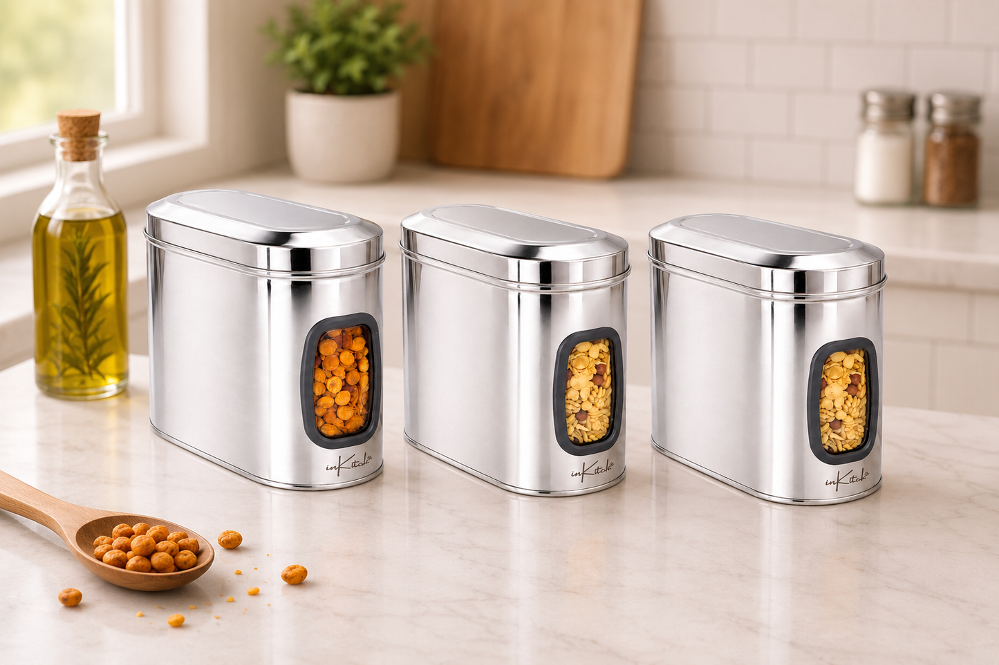 Canista : ISI Certified See Through Steel Canister