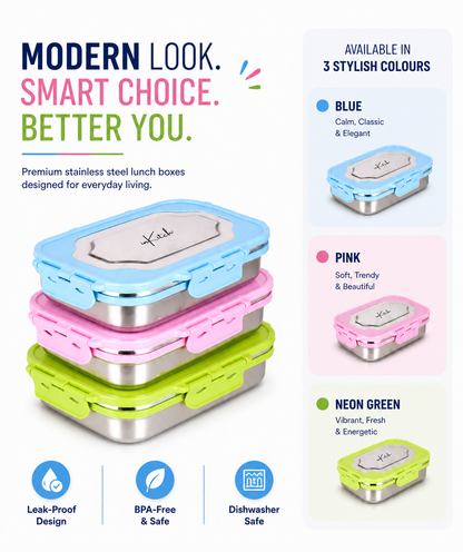 TiffStyle : Leak-Proof Steel Tiffin 800ml