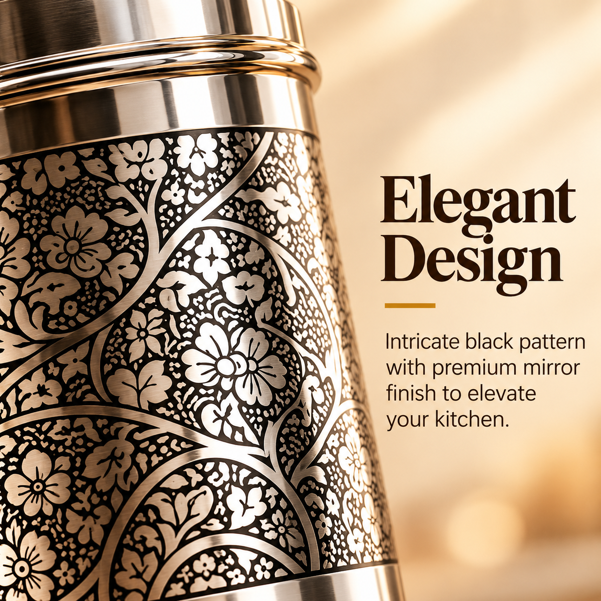 inKitch Stainless Steel Tea Coffee & Sugar Container  - 800 ml, 600 ml, 400 ml (Pack of 3, Silver)
