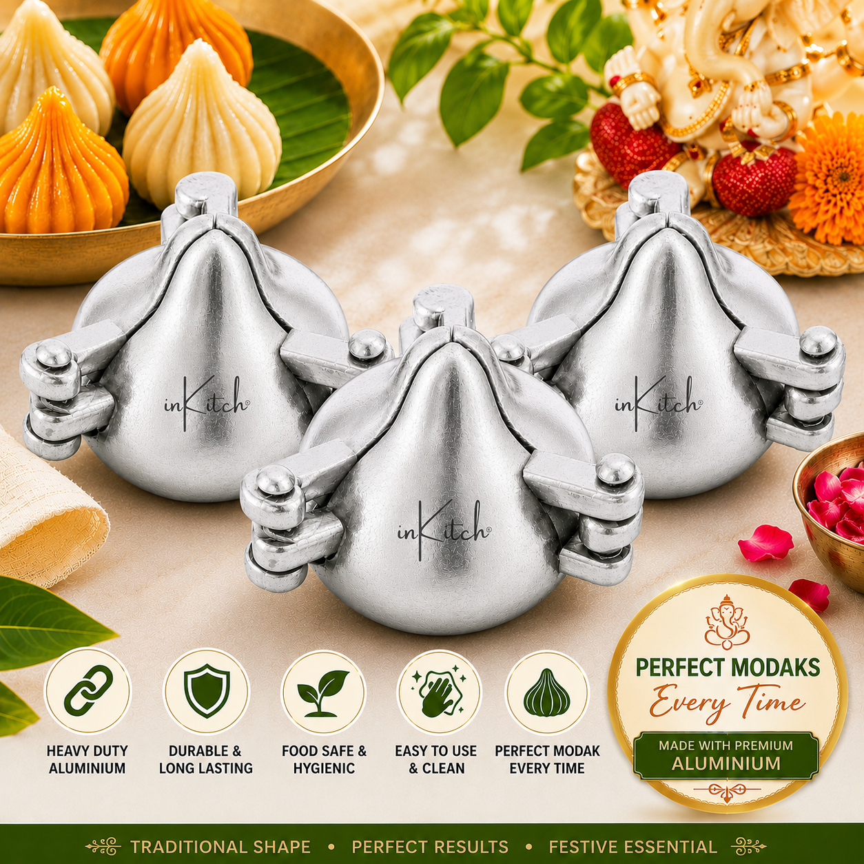 ModakCraft : Aluminium Modak Maker Mould