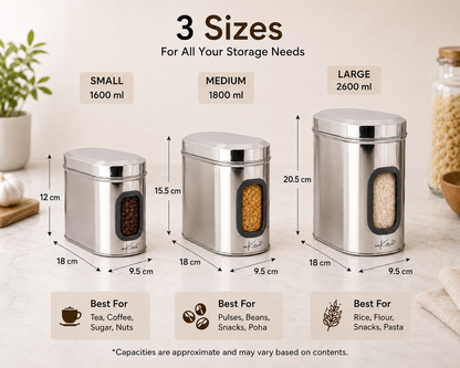 Canista : ISI Certified See Through Steel Canister