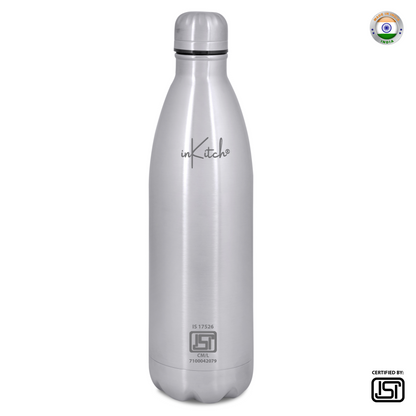 ThermoLock Classic : 24Hr Hot & Cold Steel Flask (Silver)