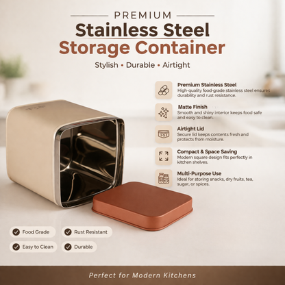 Truffle : Matte Finish Steel Storage Canister