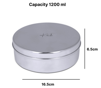 PuriMate Classic : Steel Puri Dabba with Steel Lid