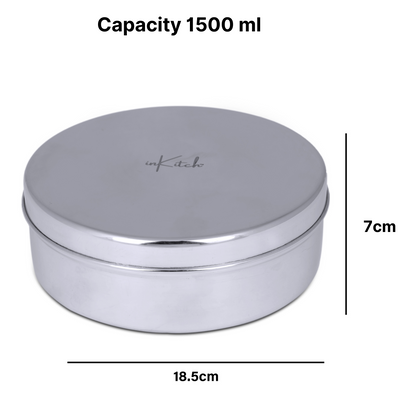 PuriMate Classic : Steel Puri Dabba with Steel Lid