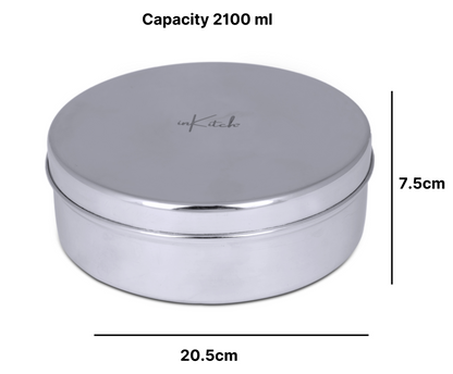 PuriMate Classic : Steel Puri Dabba with Steel Lid