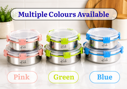 FreshLock : Airtight Round Steel Container