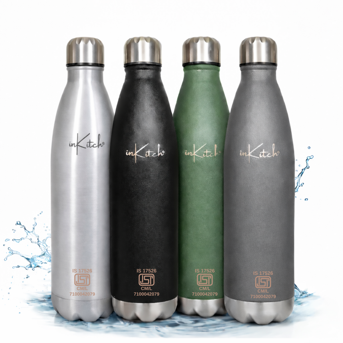 ThermoLock Classic : 24Hr Hot & Cold Steel Flask 1L Multicolor