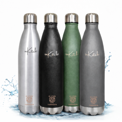 ThermoLock Classic : 24Hr Hot & Cold Steel Flask 1L Multicolor