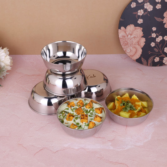 BowlCraft Mukta : Heavy Gauge Steel Katori Bowl Set 300ml