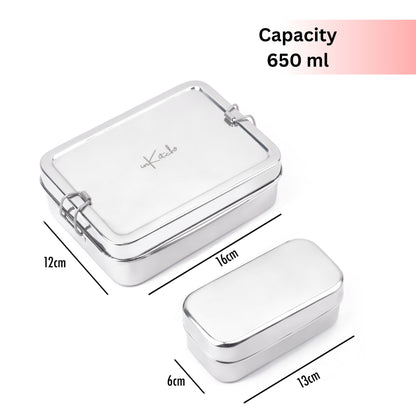 DayBox Square : Steel Tiffin 650ml